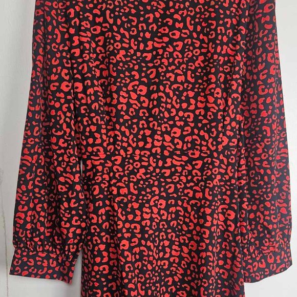 Shein Curve, Red and Black animal print dress with tie for waist, 3X - Picture 1 of 9